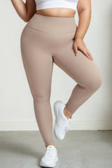 Plus Size Active Legging with Pockets - Beige