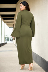 Plus Size Bodycon Green Dress - back view