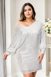 Plus Size Batwing Party Dress