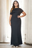 Branca Plus Size Black Column Evening Dress