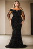 Adele Plus Size Black Mermaid Gown