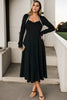 Seraphina Plus Size Black Sweetheart Long Sleeve Dress