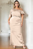 Lyric Plus Size Champagne Gold Evening Dress