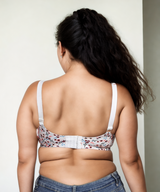 Plus Size Cotton Underwire Bra - floral back view