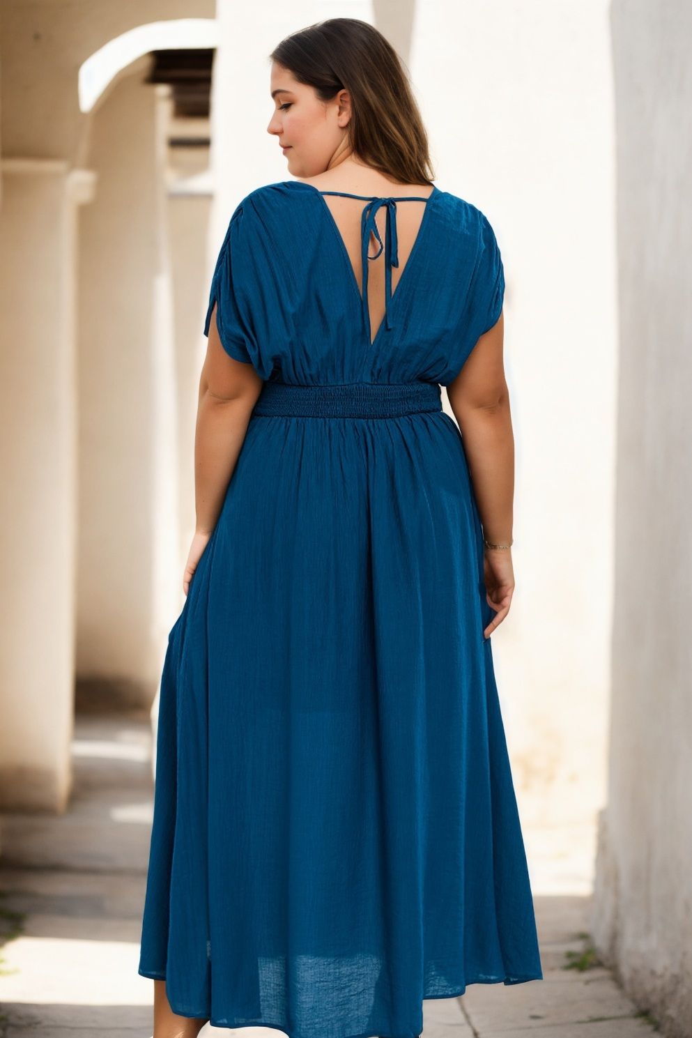 Genevieve Plus Size Empire Waist Maxi Dress Hello Curve 2739