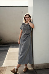 Plus Size Grey T Shirt Dress - Styled