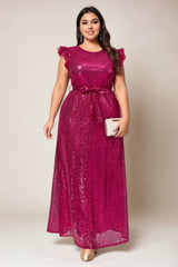 Plus Size Hot Pink Evening Dress