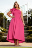 Morgan Plus Size Hot Pink Formal Midi Dress