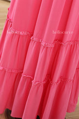 Ausha Plus Size Hot Pink Maxi Dress