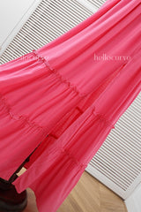 Ausha Plus Size Hot Pink Maxi Dress