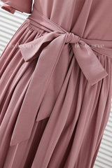 Gabrielle Plus Size Khaki Wrap Pleats Dress