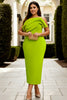 Raquel Plus Size Lime Green Pencil Cocktail Dress