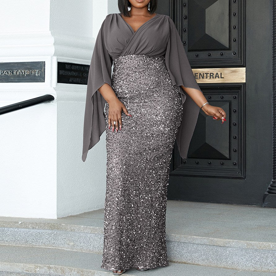 Silver plus size on sale dress with sleeves