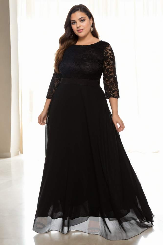 Amora Plus Size Modest Evening Dress Hello Curve