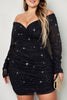 Ilana Plus Size Off Shoulder Long Sleeve Bodycon Dress