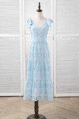 Plus Size Pastel Blue Lace Dress