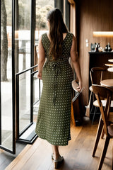 Plus Size Polka Dots Slip Dress - back view