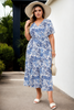 Lily Plus Size Porcelain Blue Floral Midi Dress