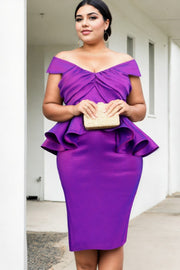 Plus Size Purple Peplum Dress