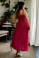 Plus Size Red Maxi Dress - back view