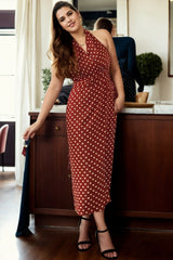 Plus Size Polka Dots Vintage Halter Dress