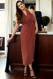 Plus Size Polka Dots Vintage Halter Dress