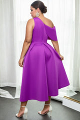 Plus Size Purple Cocktail Dress - back view