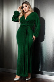 Plus Size Sexy Evening Dress - Green