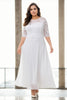 Adina Plus Size White Lace Formal Maxi Dress