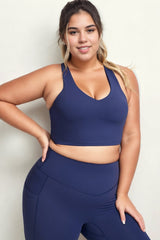 Plus Size Sports Bra - Navy Blue