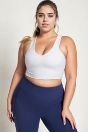 Plus Size Sports Bra - White