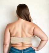 Plus Size Strapless Bra - beige back view