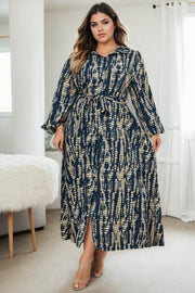 Plus Size Tie Dye Maxi Shirt Dress