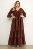 Ayden Plus Size V Neck Holiday Maxi Dress