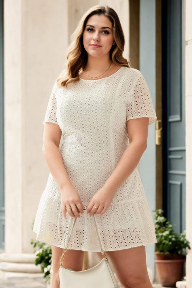 PLUS SIZE LA BASS orders DESIGN WHITE COTTON POPLIN A-LINE LONG DRESS