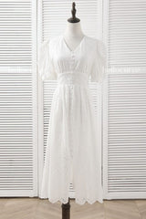 plus size white lace short sleeve dress