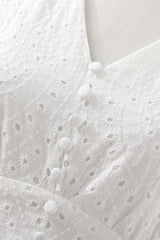 Lena Plus Size White Eyelet Lace Short Sleeve Dress