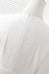 Lena Plus Size White Eyelet Lace Short Sleeve Dress