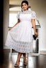 Alianna Plus Size White Lace Cocktail Dress