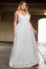 Elsa Plus Size White Lace Sleeveless Gown