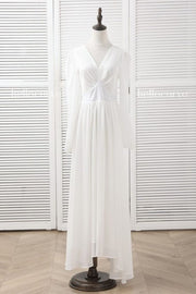 Plus Size White Long Sleeve Maxi Dress