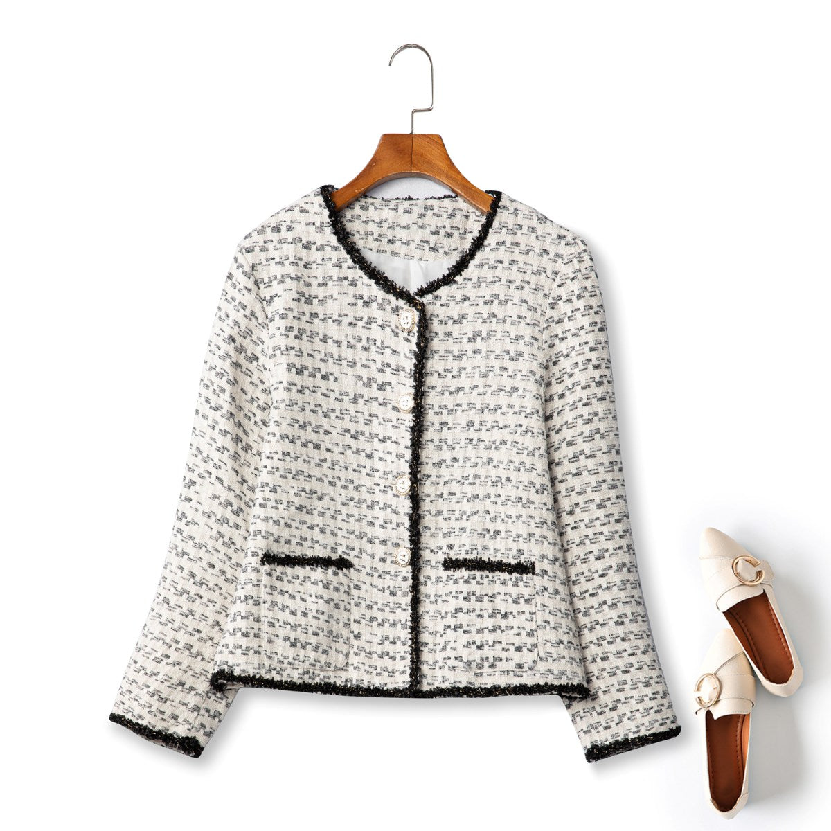 Plus Size White Tweed Jacket– Hello Curve