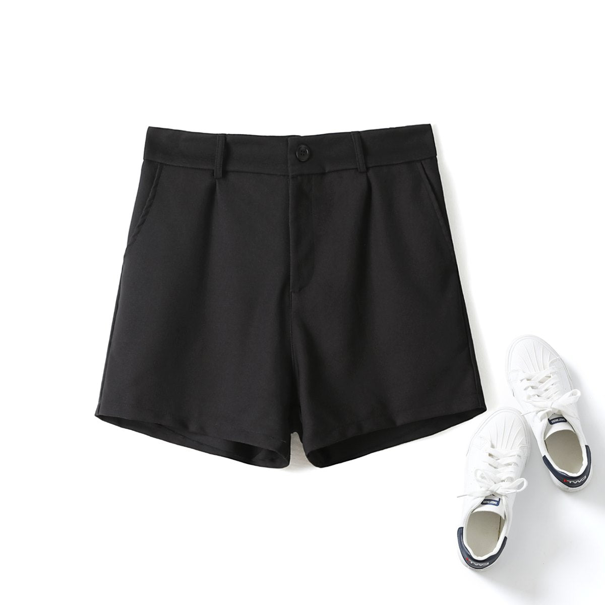 Vivien Plus Size Black Highwaist Shorts– Hello Curve