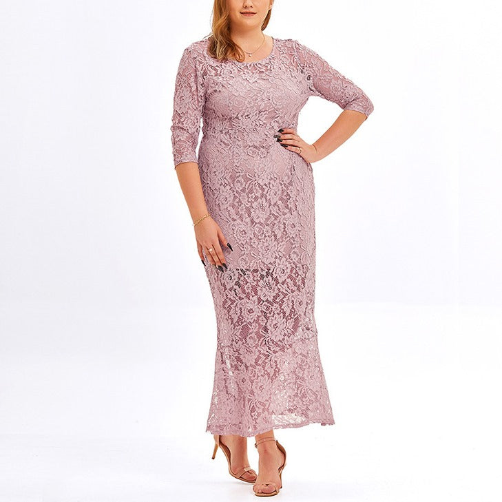 Plus Size Lace Mermaid Cocktail Dress Hello Curve 7205