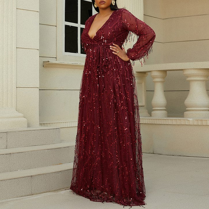 Plus Size Red Wrap Gown Hello Curve